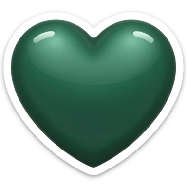 dark green heart, classic look, no text sticker
