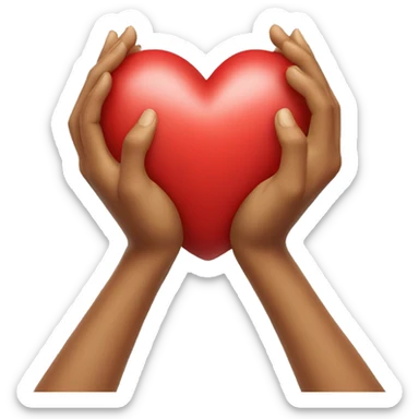 showing heart with hands sticker