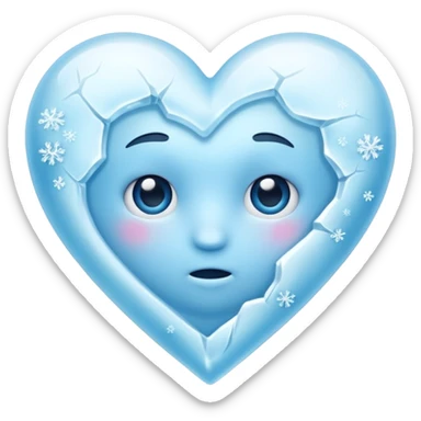 winter cold heart sticker
