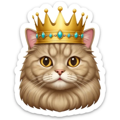 Persian cat tabby with crown king sticker