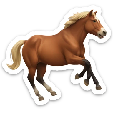 horse running behind an ox sticker