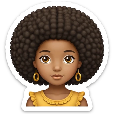 Black little girl with afro hair  sticker