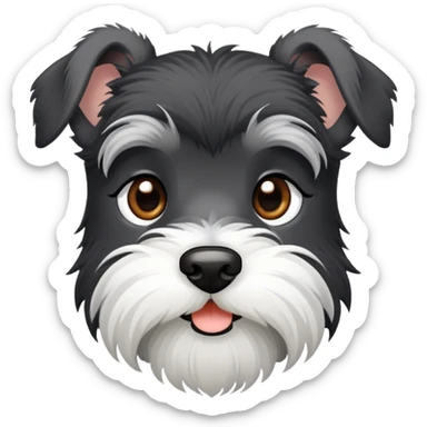 black and white miniature schnauzer sticker