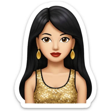 Selena Quintanilla with long hair sticker