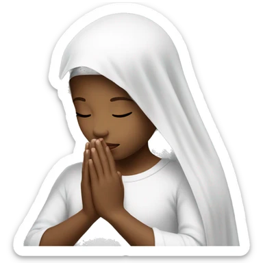 Girl praying for with white veil  sticker