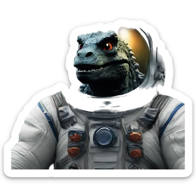 Godzilla as an astronaut in space sticker