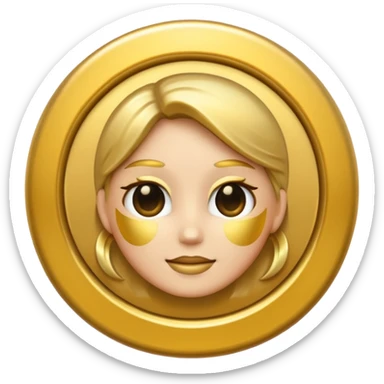female gender symbol with metallic gold look classic emoji style sticker