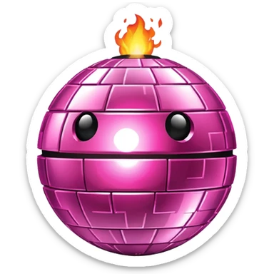 Fireball whiskey disco ball pink  sticker