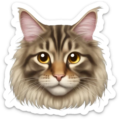 Maine Coon with a stupid face and butterfly on his nose sticker