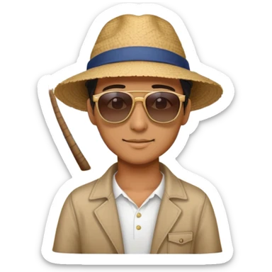 mathematics tutor with sunglasses on the beach sticker