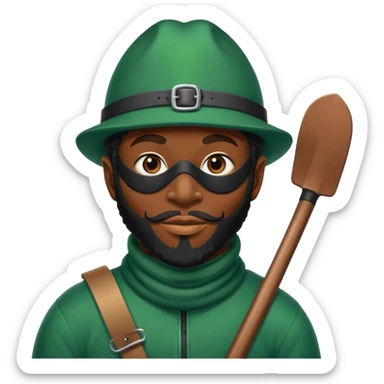 Black leprechaun wearing a ski mask sticker