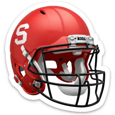 College football player helmet in light red color sticker