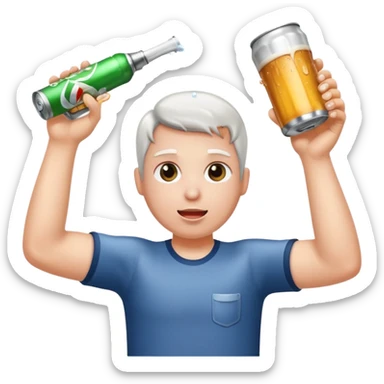 shotgunning a beer sticker