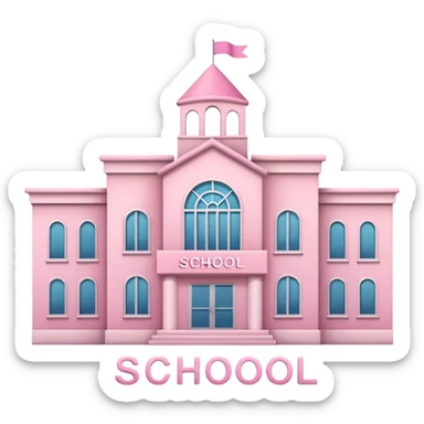 pink school with the word school in big letters sticker
