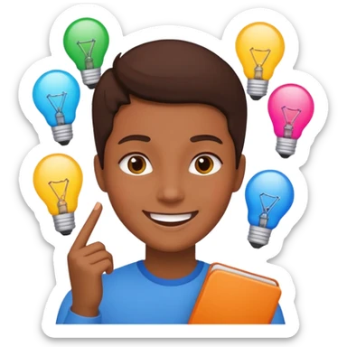 person with colorful ideas sticker