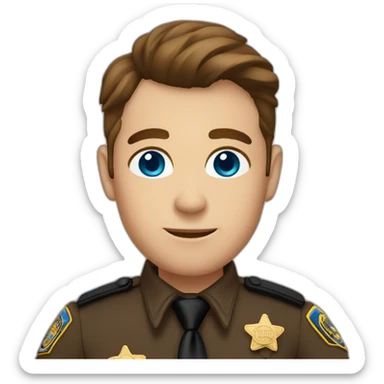 Deputy sheriff with Brown hair and blue eyes sticker