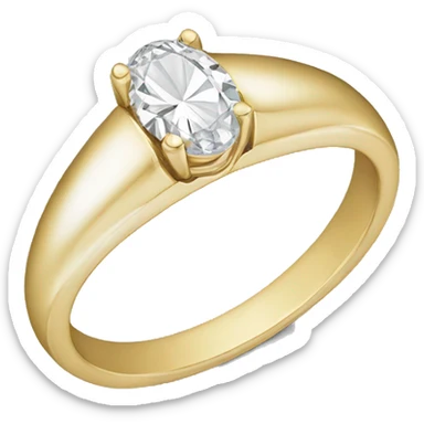 gold wedding band with big oval diamond  sticker