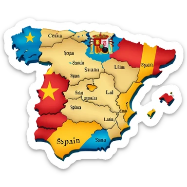Spain map sticker