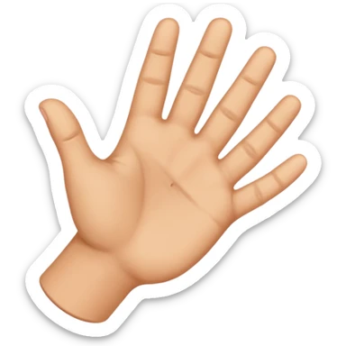 The thumb, index and middle finger showing sticker