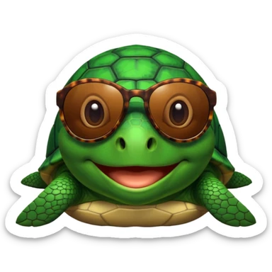 A turtle wearing sunglasses sticker