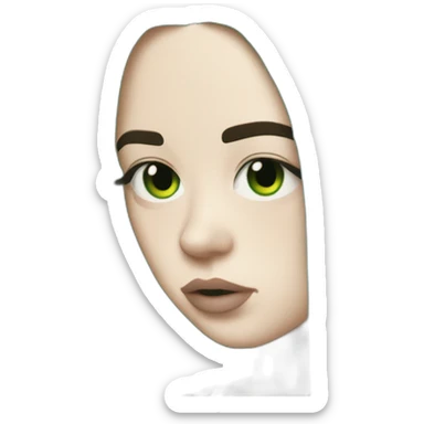 billie eilish green black hair sticker