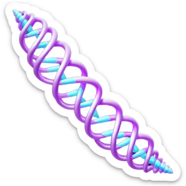 Purple DNA double helix sticker