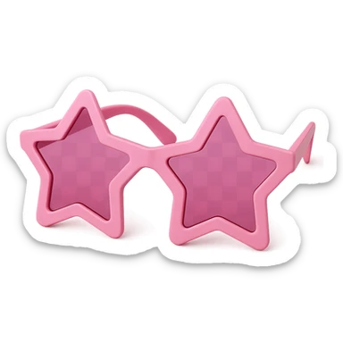 pink kpop fan star-shaped sunglasses, fun and fashionable sticker