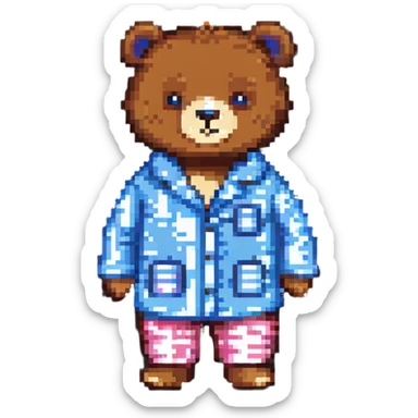 bear in pajamas sticker