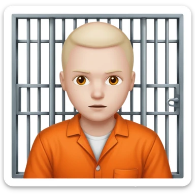 criminal in jail behind bars the bars should be in front of the person sticker