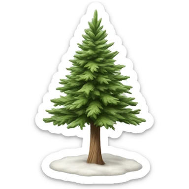Realistic isolated off white fir christmas tree   sticker