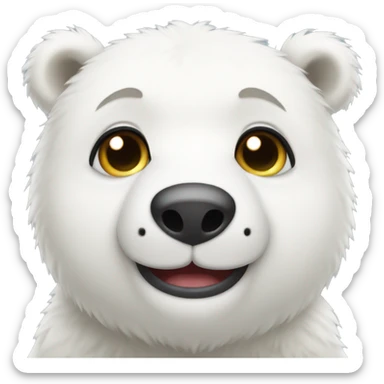 Cute polarbear cub sticker