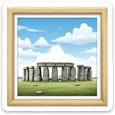 Stonehenge Landmark Emoji – Showing the prehistoric stone circle with a natural sky backdrop. sticker