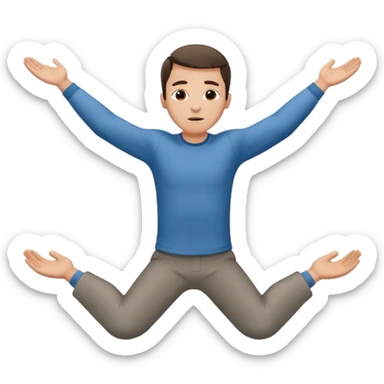 man prostrates himself asking for help sticker