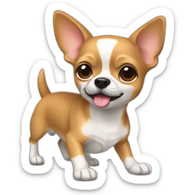 Une métrés qui balade un chihuahua sticker