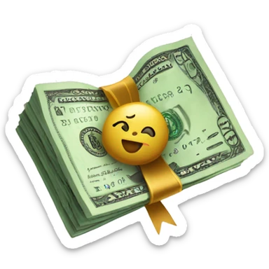 money with mink bow sticker