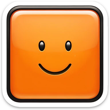 OK text in an orange square with a black border sticker