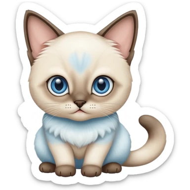 Siamese cat baby blue eyes sticker