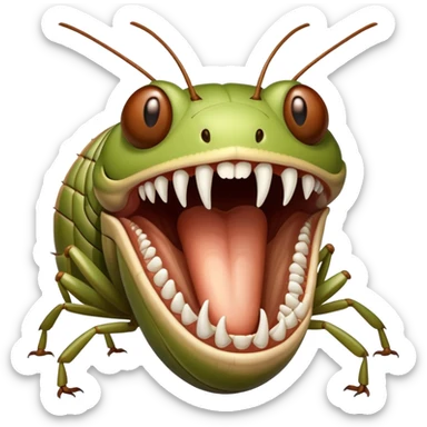 A cricket baring its teeth sticker