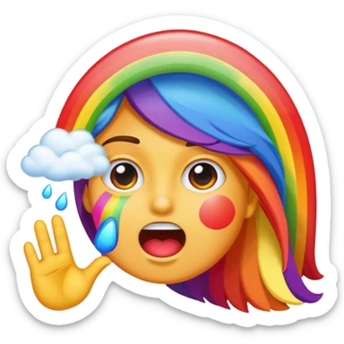 barfing rainbow sticker