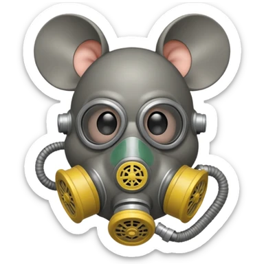 mouse with gas masks sticker