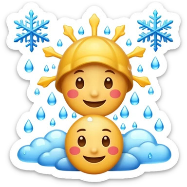 create a realistic emoji showing different weather siituations sticker