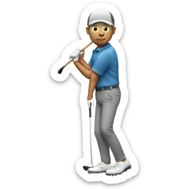 Man with grey pants golfing sticker
