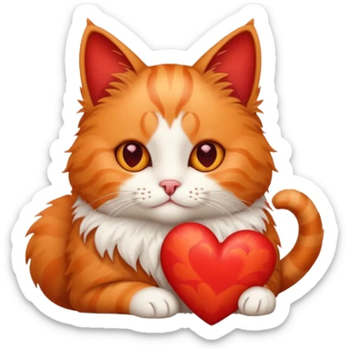 Valentine cat sticker