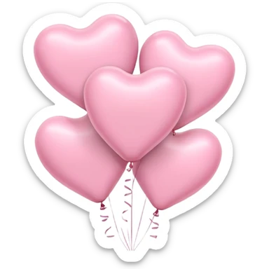 pastel pink heart balloons sticker