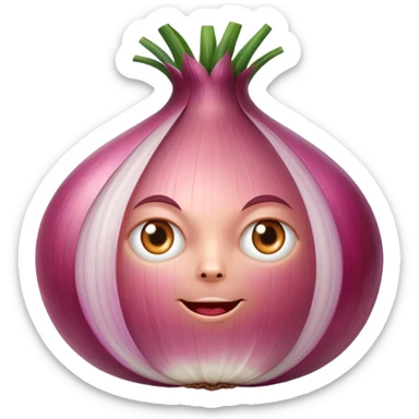 oignon fin ovale rose sticker