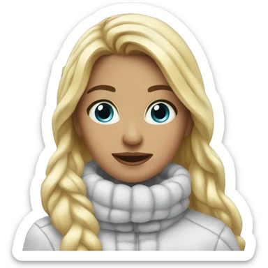 Blonde girl in winter wonderland  sticker