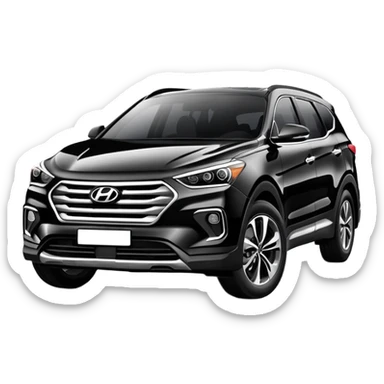 black Hyundai Santa Fe SUV car sticker