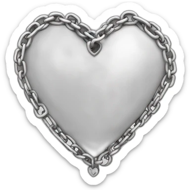 white heart with chains sticker