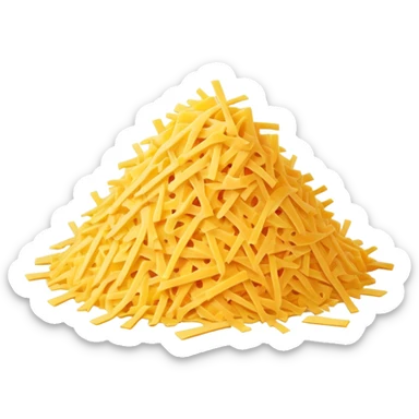 Pile of shredded yellow cheese sticker