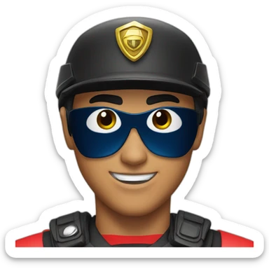power ranger red with police hat sticker